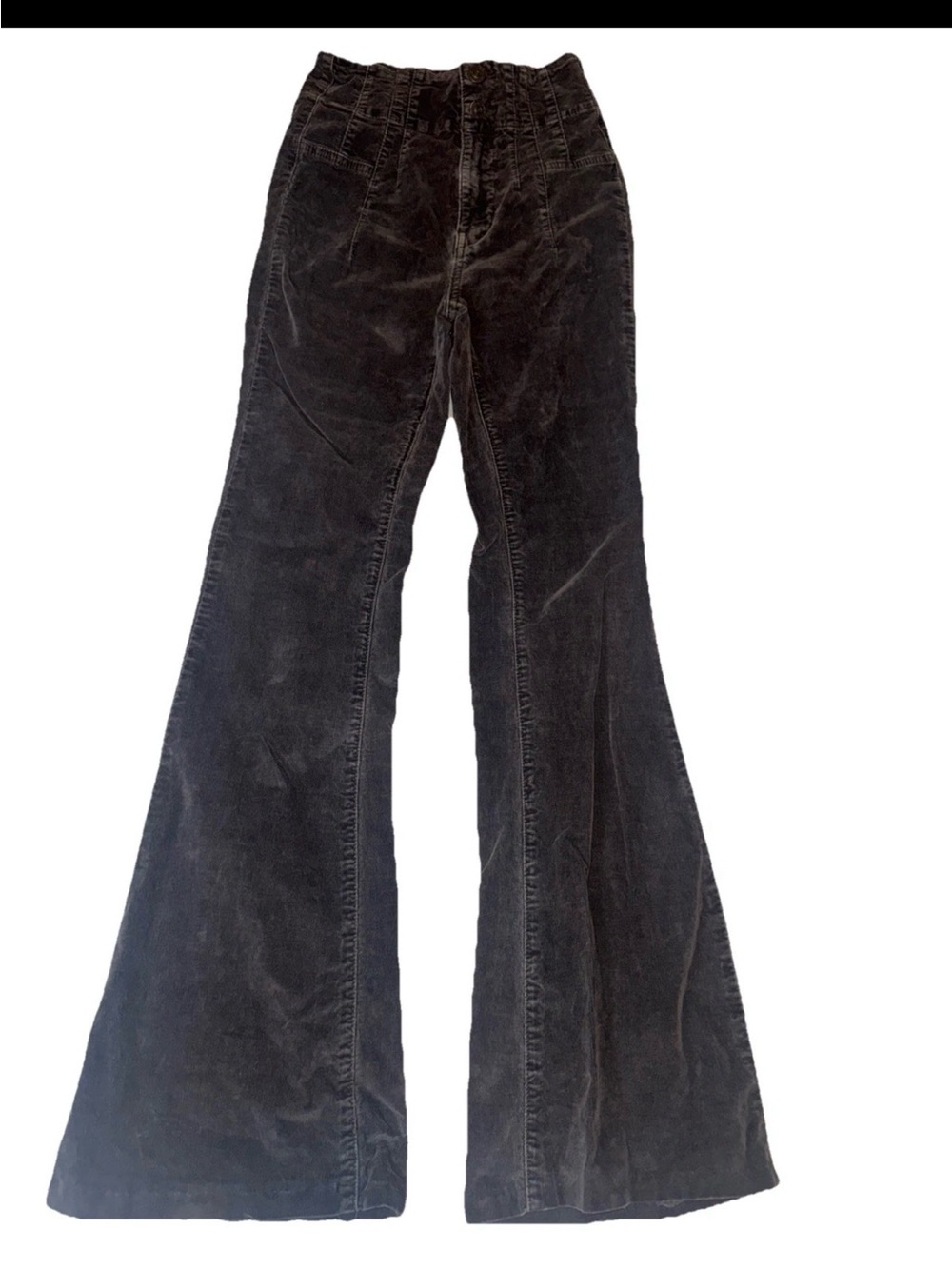 We The Free Free People Dark Brown Corduroy Hayden Pants  High Rise Flare 25